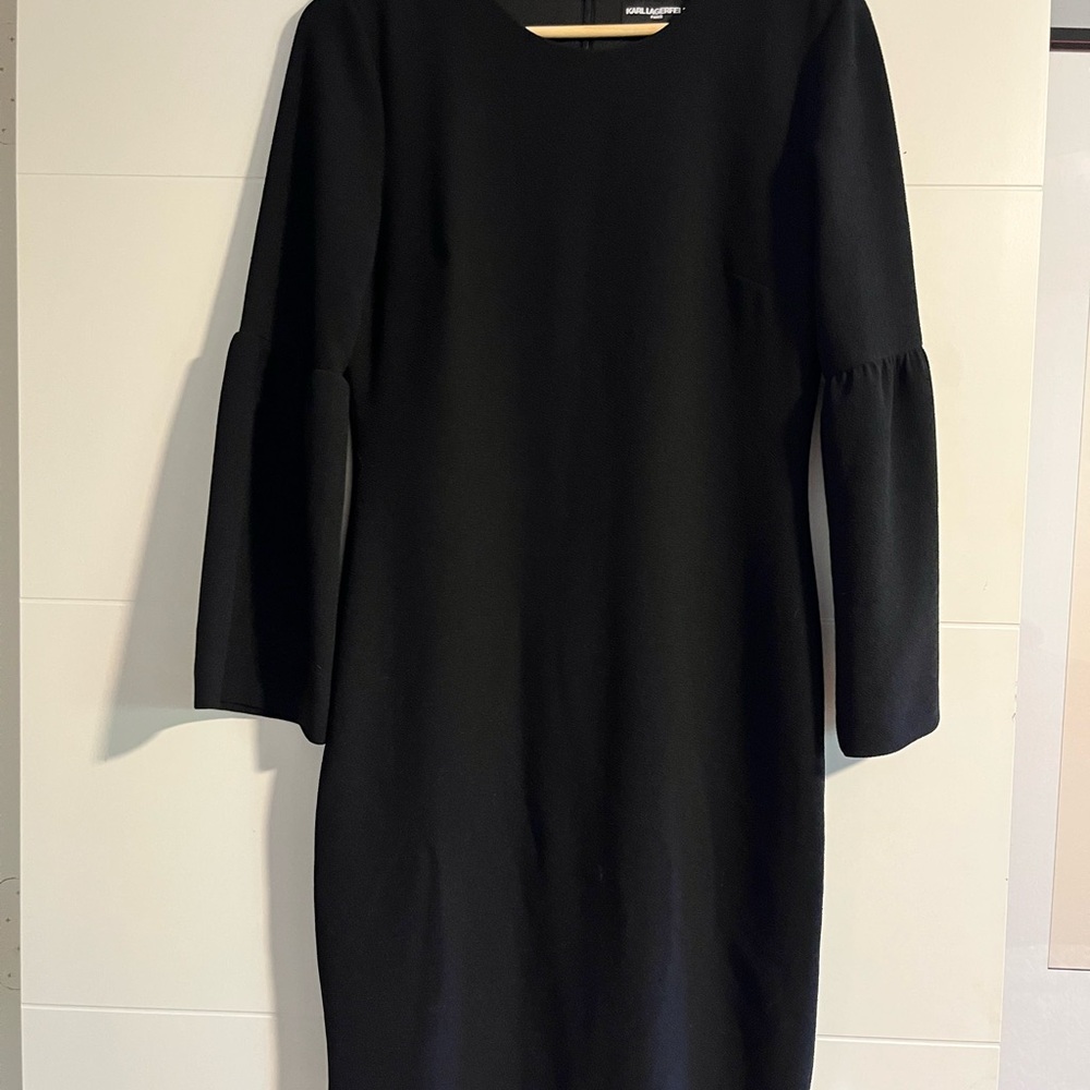 Karl Lagerfeld Classic Black Long Sleeve Dress